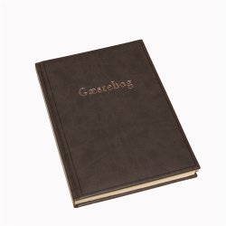 G�stebog - G�steb�ger med s�lvtryk gr� kunstl�der Ventura