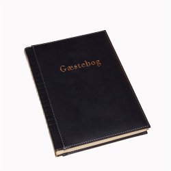 G�stebog - G�steb�ger med guldtryk bl� kunstl�der 5th. Avenue