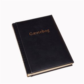 G�stebog - G�steb�ger med guldtryk bl� kunstl�der 5th. Avenue