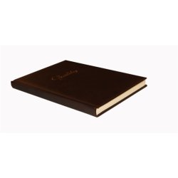 G�stebog - G�steb�ger med guldtryk brun kunstl�der A4 Classic