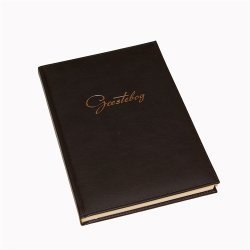 G�stebog - G�steb�ger med guldtryk sort kunstl�der Classic