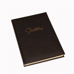 G�stebog - G�steb�ger med guldtryk sort kunstl�der Classic