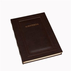 G�stebog - G�steb�ger med guldtryk brun kunstl�der Barok