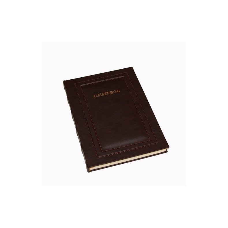 G�stebog - G�steb�ger med guldtryk brun kunstl�der Barok
