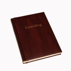 G�stebog - G�steb�ger med guldtryk m�rkebrun kunstl�der 5th. Avenue