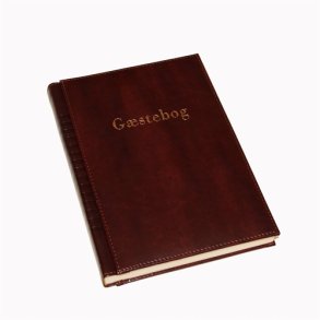 G�stebog - G�steb�ger med guldtryk m�rkebrun kunstl�der 5th. Avenue