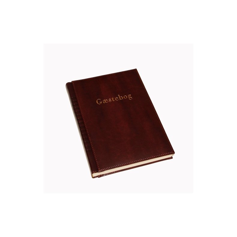 G�stebog - G�steb�ger med guldtryk m�rkebrun kunstl�der 5th. Avenue