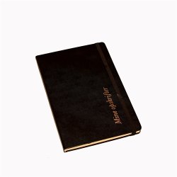 Guldtryk Mine opskrifter - A5 sort italiensk kunstl�der Toto linieret