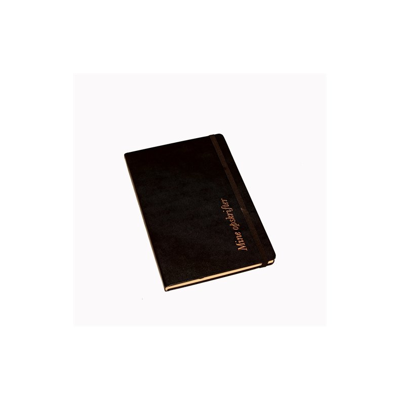 Guldtryk Mine opskrifter - A5 sort italiensk kunstl�der Toto linieret