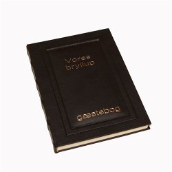 G�stebog - G�steb�ger - Vores bryllup med guldtryk sort Barok