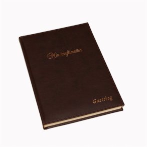 G�stebog - G�steb�ger - Min konfirmation med guldtryk brun Classic
