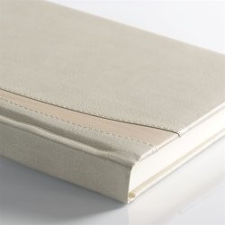 Notesbog - Notesb�ger beige italiensk kunstl�der model Dubai