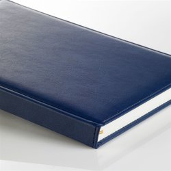 Notesbog - Notesb�ger A4 bl� italiensk kunstl�der model Classic