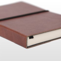 Notesbog - Notesb�ger brun italiensk kunstl�der model Portofino