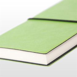 Notesbog - Notesb�ger kiwigr�n italiensk kunstl�der model Portofino