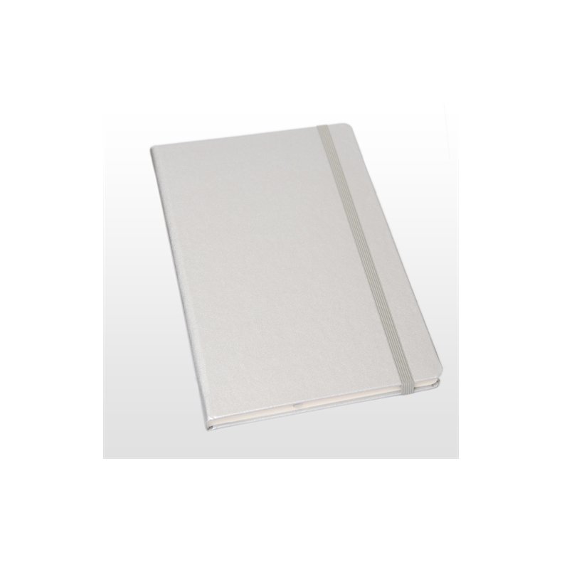 Notesbog - Notesb�ger A5 s�lv italiensk kunstl�der model Toto