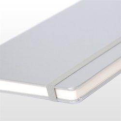 Notesbog - Notesb�ger A5 s�lv italiensk kunstl�der model Toto